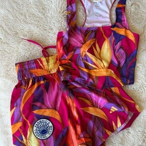 Vibrant Tropical Women's Athletic Shorts Set